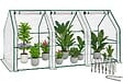 VOUNOT - Mini Serre de jardin avec 3 portes enroulables bache PE renforcee 135g/m2 270x90x90cm Blanc - vignette
