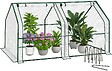 VOUNOT - Mini Serre de jardin avec 2 portes enroulables bache PE renforcee 135g/m2 180x90x90cm Blanc - vignette