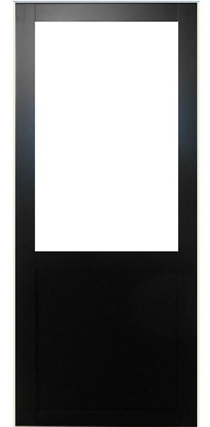 GD MENUISERIES - Porte Coulissante Atelier Noir Vitrée H204 x L93 cm sans meneau, Rail alu Bandeau Noir - large