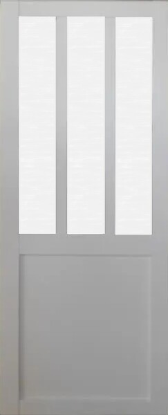 GD MENUISERIES - Porte Coulissante Atelier Blanc vitre depoli H204 x L73 cm - large