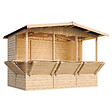 TIMBELA - TIMBELA M150B - Maison de jardin en bois - Grand stand de vendeur avec comptoir - H232 x L336x l263 cm/6 m² - vignette