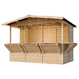 TIMBELA - TIMBELA M150B - Maison de jardin en bois - Grand stand de vendeur avec comptoir - H232 x L336x l263 cm/6 m² - vignette