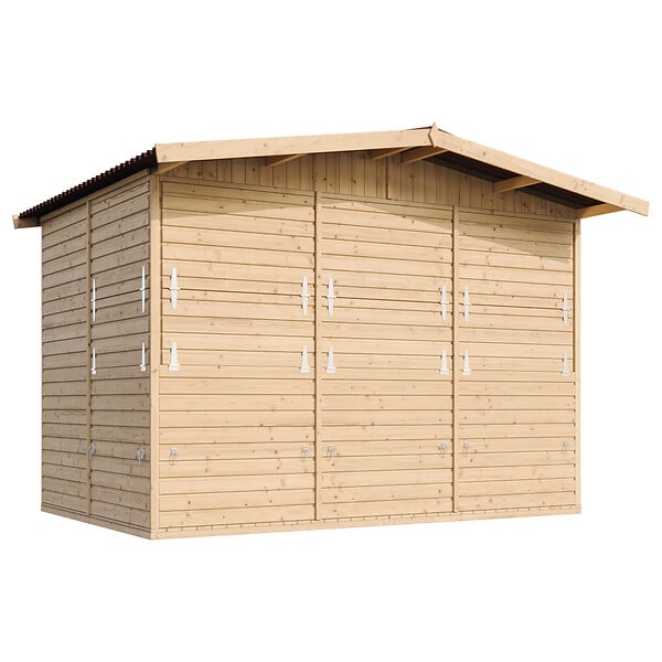 TIMBELA - TIMBELA M150B - Maison de jardin en bois - Grand stand de vendeur avec comptoir - H232 x L336x l263 cm/6 m² - large