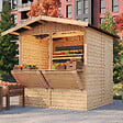 TIMBELA - TIMBELA M149 - Maison de jardin en bois - Grand stand de vendeur avec comptoir - H232 x L263 x l253 cm / 4 m² - vignette