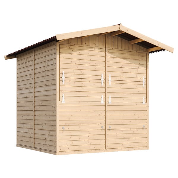 TIMBELA - TIMBELA M149 - Maison de jardin en bois - Grand stand de vendeur avec comptoir - H232 x L263 x l253 cm / 4 m² - large