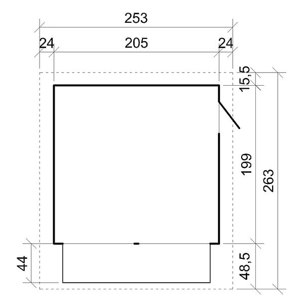 TIMBELA - TIMBELA M149 - Maison de jardin en bois - Grand stand de vendeur avec comptoir - H232 x L263 x l253 cm / 4 m² - large