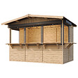TIMBELA - TIMBELA M150BZ Maison de jardin en bois, Étal de marché en bois 263 x 336 cm / 6 m² - vignette