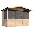 TIMBELA - TIMBELA M150BZ Maison de jardin en bois, Étal de marché en bois 263 x 336 cm / 6 m² - vignette