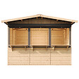 TIMBELA - TIMBELA M150AZ Maison de jardin en bois, Étal de marché en bois 263 x 336 cm / 6 m² - vignette