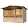 TIMBELA - TIMBELA M150AZ Maison de jardin en bois, Étal de marché en bois 263 x 336 cm / 6 m² - vignette