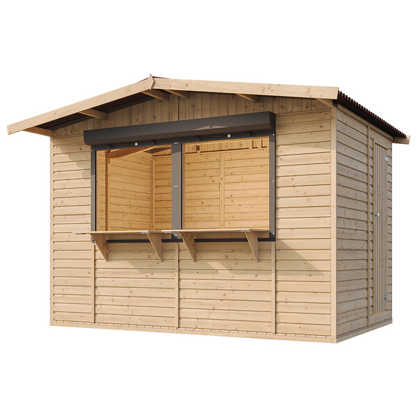 TIMBELA - TIMBELA M150Z Maison de jardin en bois, Étal de marché en bois 263 x 336 cm / 6 m2 - large