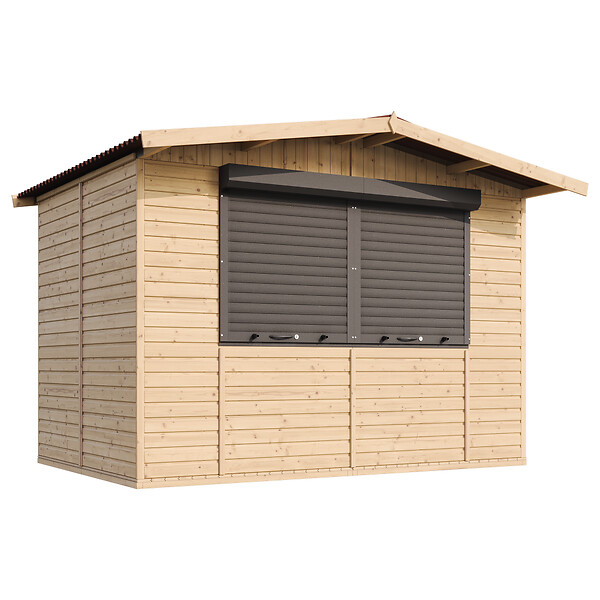 TIMBELA - TIMBELA M150Z Maison de jardin en bois, Étal de marché en bois 263 x 336 cm / 6 m2 - large