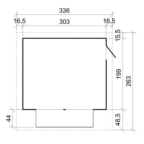 TIMBELA - TIMBELA M150Z Maison de jardin en bois, Étal de marché en bois 263 x 336 cm / 6 m2 - large
