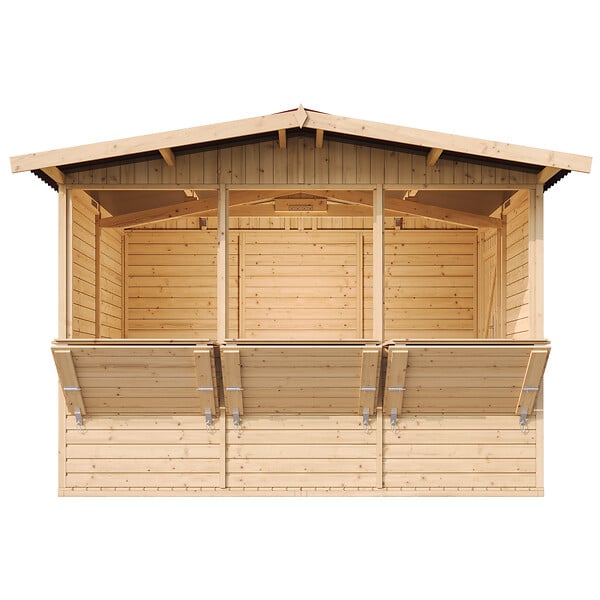 TIMBELA - TIMBELA M150A - Maison de jardin en bois - Grand stand de vendeur avec comptoir - H232 x L336x l263 cm/6 m² - large