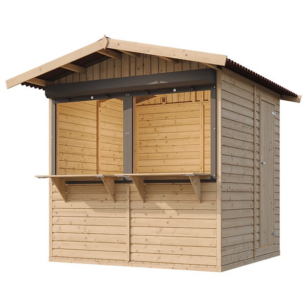 TIMBELA - TIMBELA M149Z Maison de jardin en bois, Étal de marché en bois H232x253x263 cm/4 m2 - large
