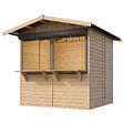 TIMBELA - TIMBELA M149Z Maison de jardin en bois, Étal de marché en bois H232x253x263 cm/4 m2 - vignette
