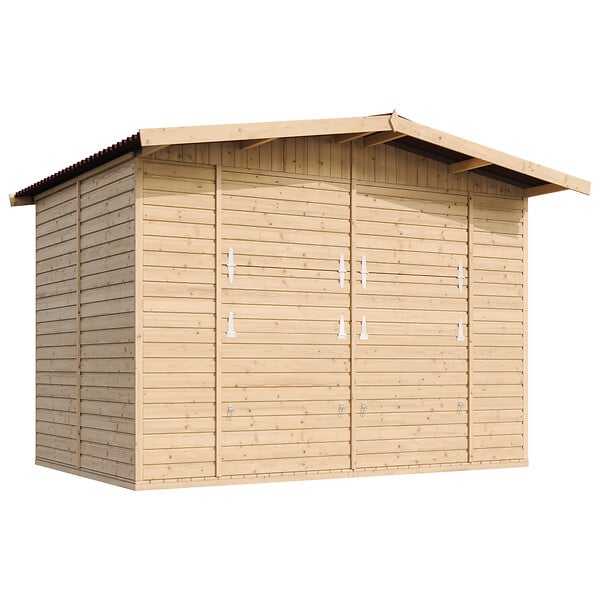 TIMBELA - TIMBELA M150 - Maison de jardin en bois - Grand stand de vendeur avec comptoir - H232 x L336x l263 cm/6 m² - large