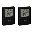 OTIO - Lot de 2 thermomètres hygromètres magnétiques LCD - Noir - Otio - vignette