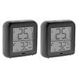 OTIO - Lot de 2 thermomètres hygromètres intérieur + capteur - Noir - Otio - vignette