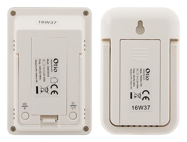 OTIO - Lot de 2 thermomètres intérieur extérieur sans fil - Blanc - Otio - large