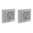 OTIO - Lot de 2 thermomètres hygromètres Blanc - écran LCD - Otio - vignette