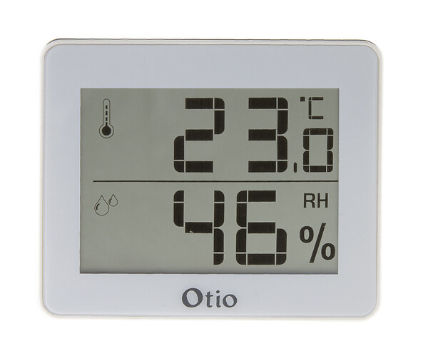 OTIO - Lot de 2 thermomètres hygromètres Blanc - écran LCD - Otio - large