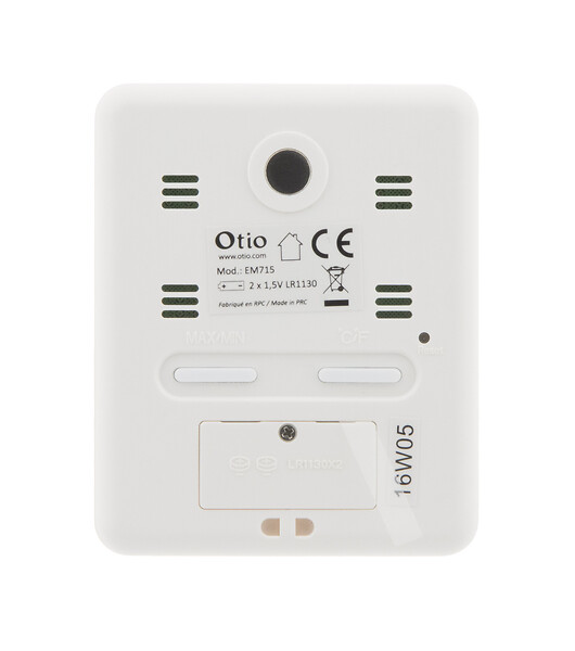 OTIO - Lot de 2 thermomètres hygromètres magnétiques LCD - Blanc - Otio - large