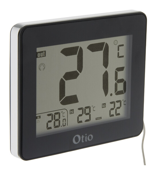 OTIO - Lot de 2 thermomètres intérieur extérieur filaires Noir - Otio - large