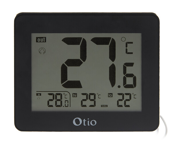 OTIO - Lot de 2 thermomètres intérieur extérieur filaires Noir - Otio - large