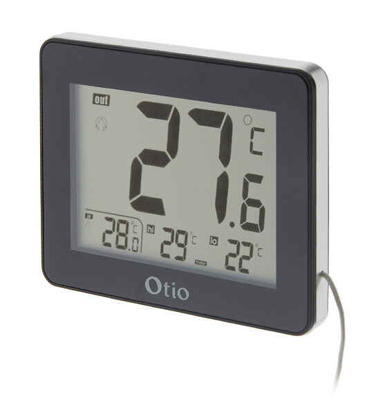 OTIO - Lot de 2 thermomètres intérieur extérieur filaires Noir - Otio - large