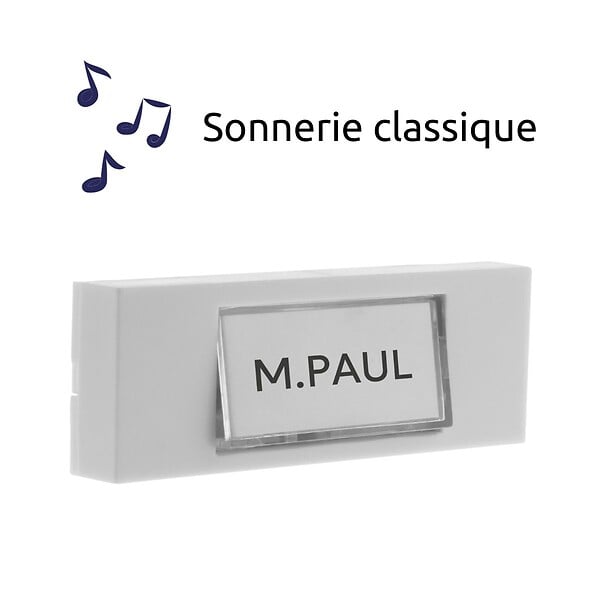 OTIO - Lot de 2 boutons de sonnette filaire avec étiquette porte-nom - Otio - large