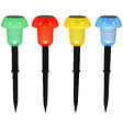 LUMISKY - 4 balises solaires champignons multicolores MUSHY H24cm - vignette