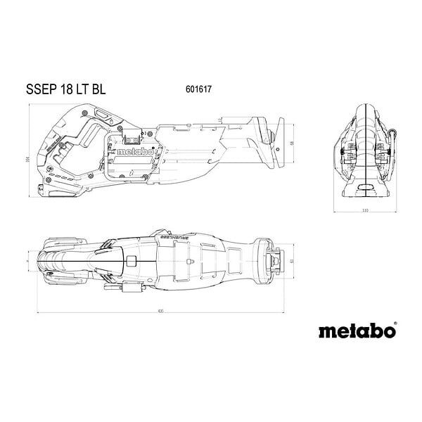 METABO - Scie sabre METABO 32mm 18V SSEP 18 LT BL - Pick+Mix (vendu sans batterie) coffret metaBOX - large