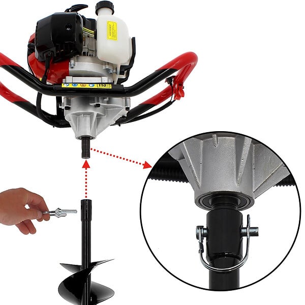 SURICUT - Tarière thermique SEMI-PROFESSIONNELLE 62 cm3 + mèche 80 mm - large
