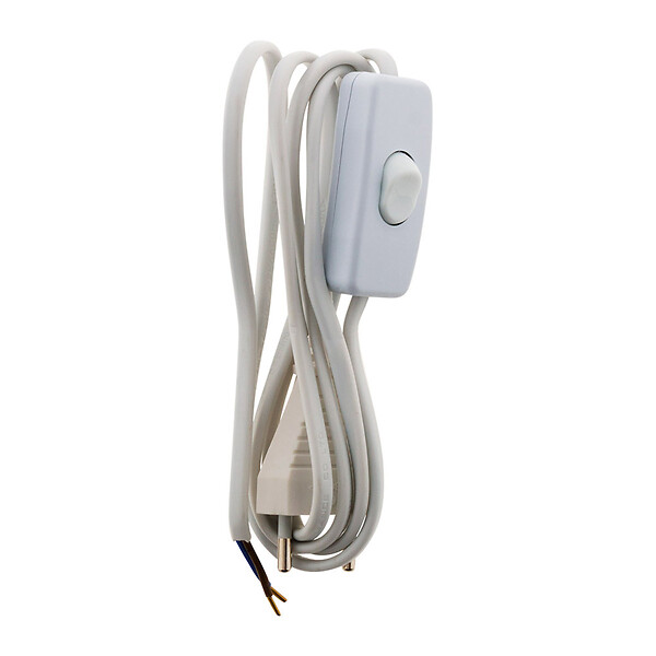 ZENITECH - Lot de 2 cordons + interrupteur luminaire 1,5m - Blanc - Zenitech - large