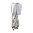 ZENITECH - Lot de 2 cordons + interrupteur luminaire 1,5m - Blanc - Zenitech - vignette