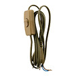 ZENITECH - Lot de 2 cordons + interrupteur luminaire 1,5m - Doré - Zenitech - vignette