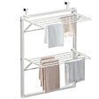 VOUNOT - Étendoir à linge mural suspendu pliable Blanc - vignette