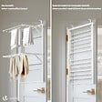 VOUNOT - Étendoir à linge mural suspendu pliable Blanc - vignette