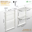 VOUNOT - Étendoir à linge mural suspendu pliable Blanc - vignette