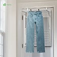 VOUNOT - Étendoir à linge mural suspendu pliable Blanc - vignette