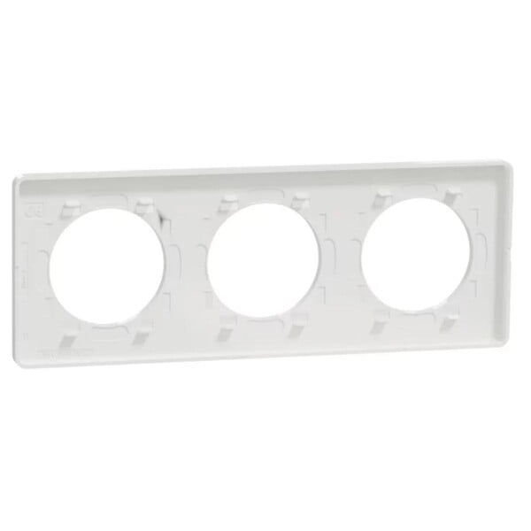 SCHNEIDER ELECTRIC - Plaque 3 postes H/V transparent entraxe 71 mm - Odace Touch - Schneider - large