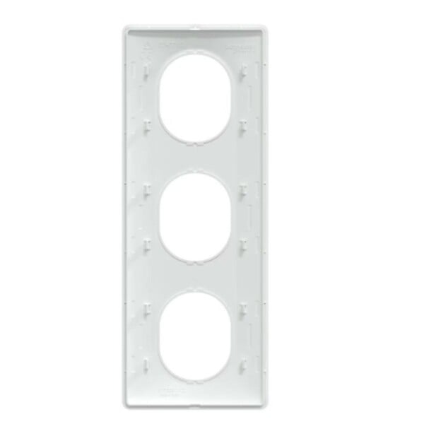 SCHNEIDER ELECTRIC - Plaque finition 3 postes Verticale entraxe 71 mm Blanc - Ovalis - Schneider - large