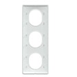 SCHNEIDER ELECTRIC - Plaque finition 3 postes Verticale entraxe 71 mm Blanc - Ovalis - Schneider - vignette