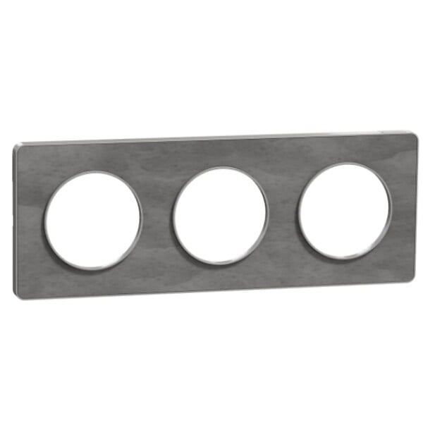 SCHNEIDER ELECTRIC - Plaque 3 postes entraxe 71mm anthracite - Odace Touch - Schneider - large