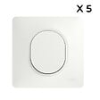 SCHNEIDER ELECTRIC - Lot 5 interrupteurs va-et-vient brochables + plaque - Blanc - Ovalis - Schneider - vignette