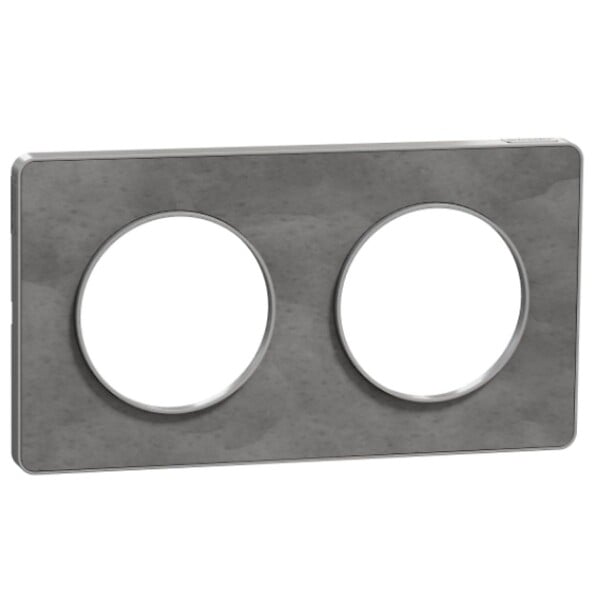 SCHNEIDER ELECTRIC - Plaque 2 postes horizontale/Verticale ardoise - Odace Touch - Schneider - large