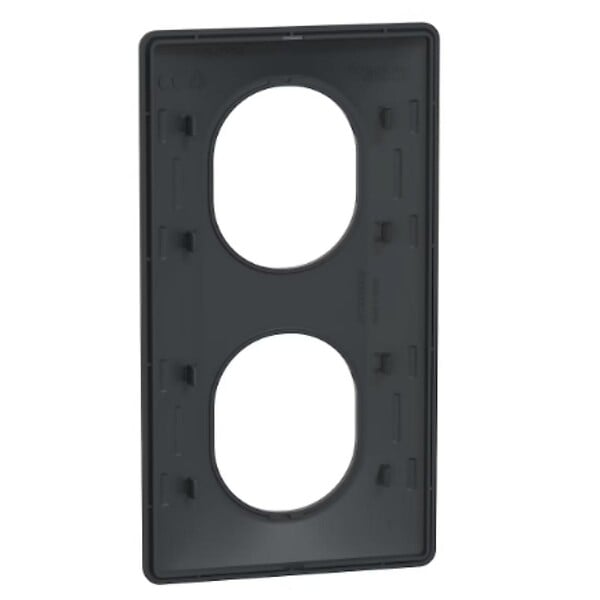 SCHNEIDER ELECTRIC - Plaque finition 2 postes Verticale anthracite 71 mm - Ovalis - Schneider - large