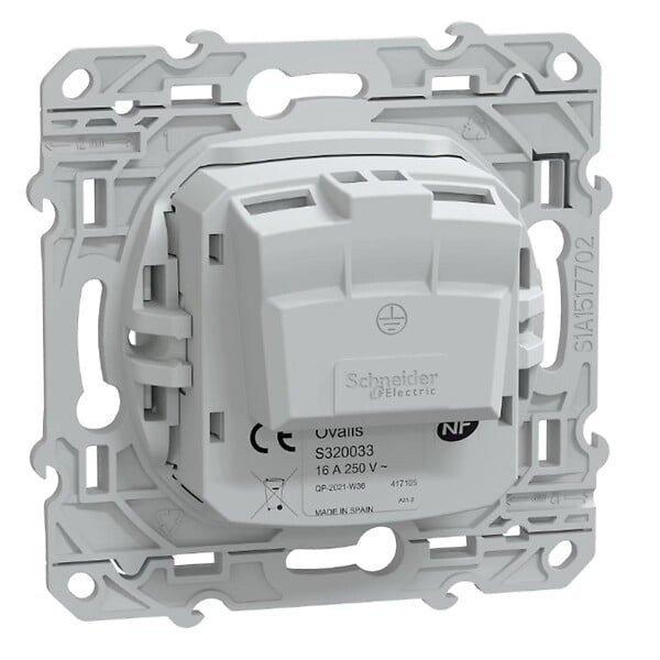 SCHNEIDER ELECTRIC - Prise à puits 2P 16A bornes vis Blanc - Ovalis - Schneider - large