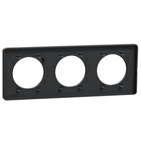 SCHNEIDER ELECTRIC - Plaque 3 postes H/V aluminium entraxe 71 mm - Odace Touch - Schneider - large